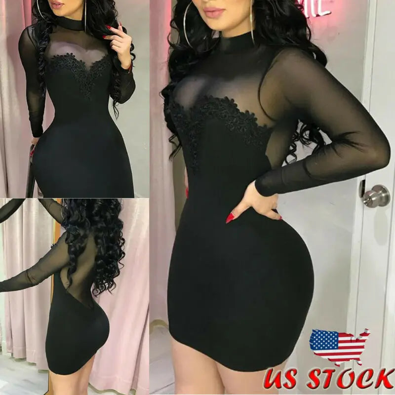 Sexy Vestidos Preto