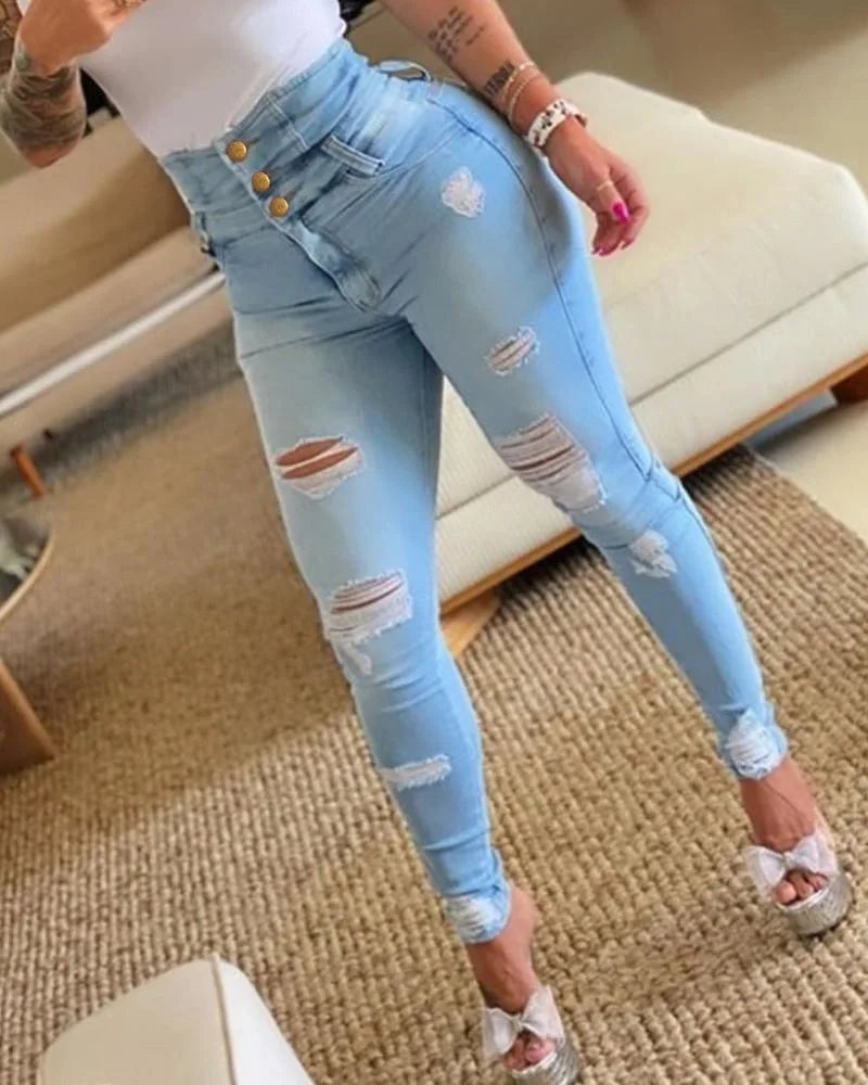 Calça  Jeans Cintura Alta