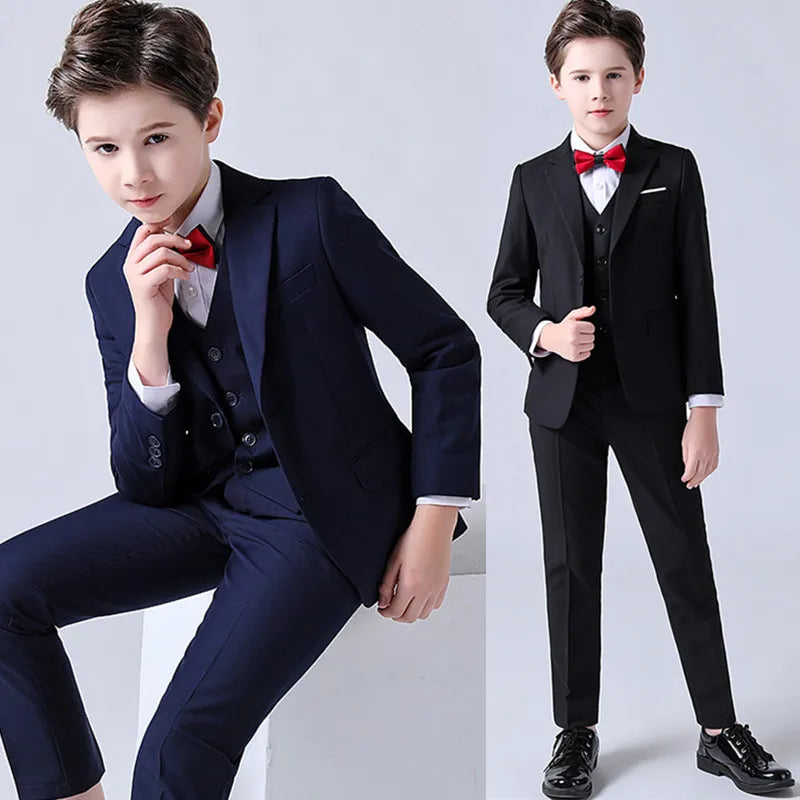 Boys Blazer Vest Pants Clothes Set