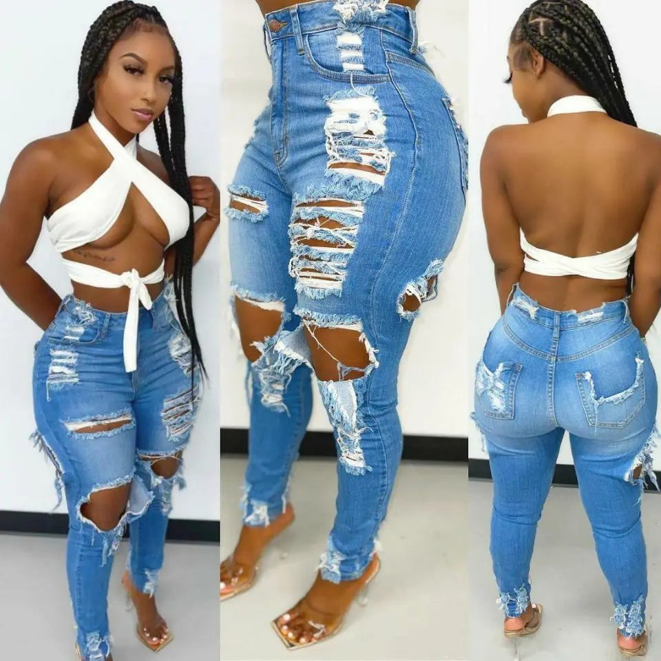 Ripped Denim Pants