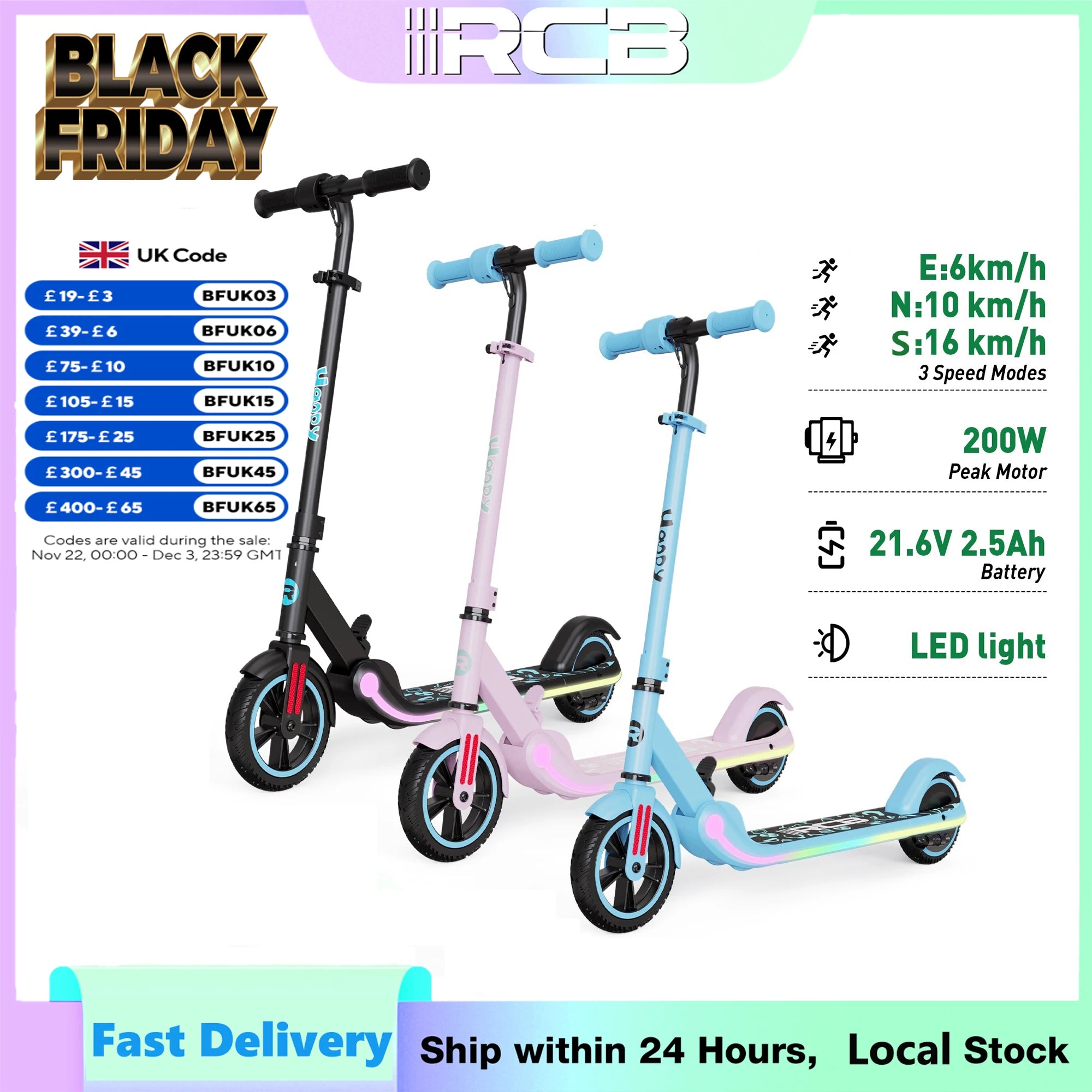 RCB Electric Scooter for Kids