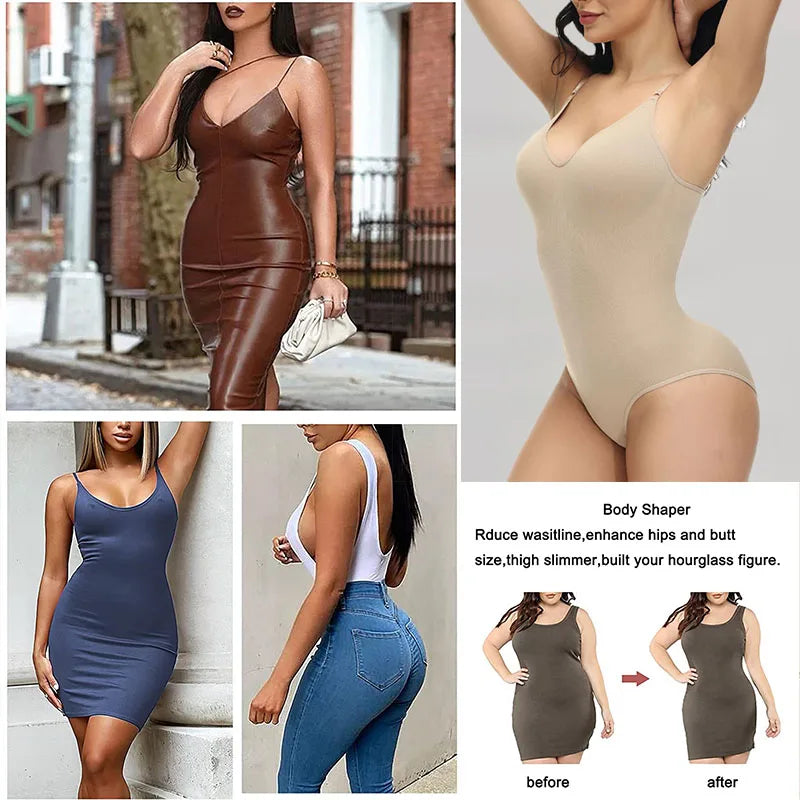 Neck Spaghetti Strap Bodysuits