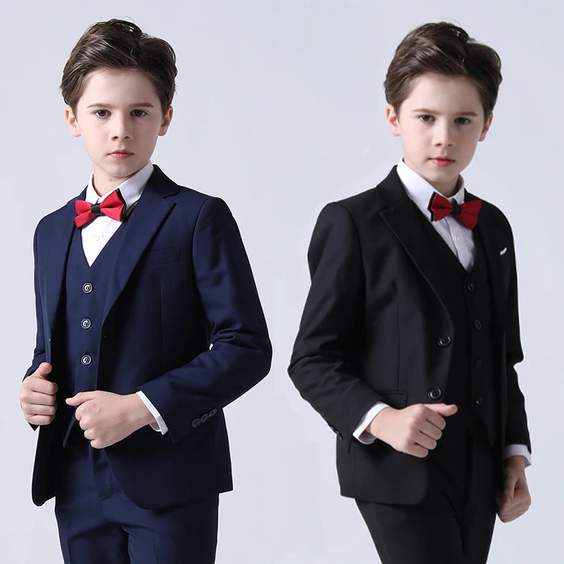 Boys Blazer Vest Pants Clothes Set