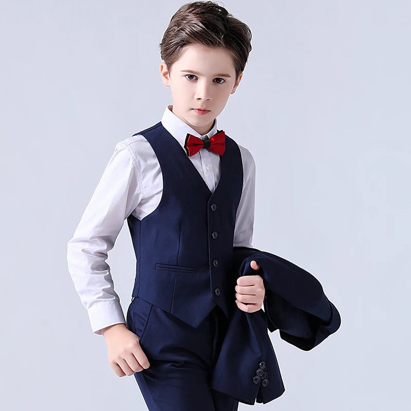 Boys Blazer Vest Pants Clothes Set