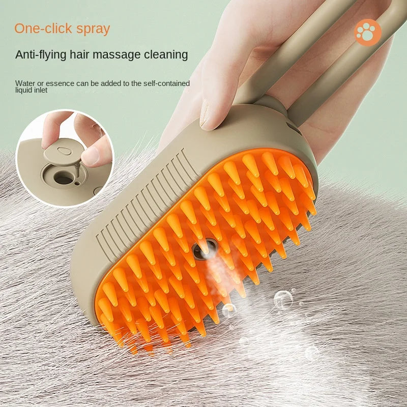 Steam brush for dogs